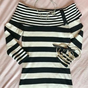 Striped Off-Shoulder Sweater